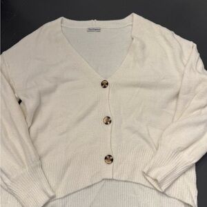 Elegant Cream Button-Up Cardigan